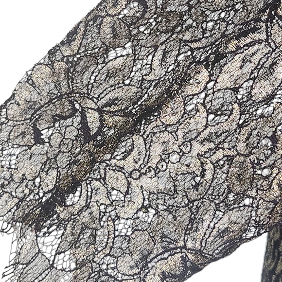 Diane Von Furstenberg DVF Zarita Dress Sz 10 Black Gold Lace Party Wedding - Picture 3 of 9